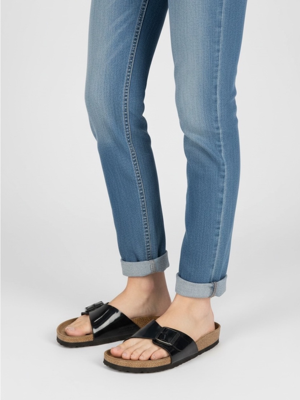 Birkenstock Madrid Black Patent Leather Birko-Flor Sandals 39